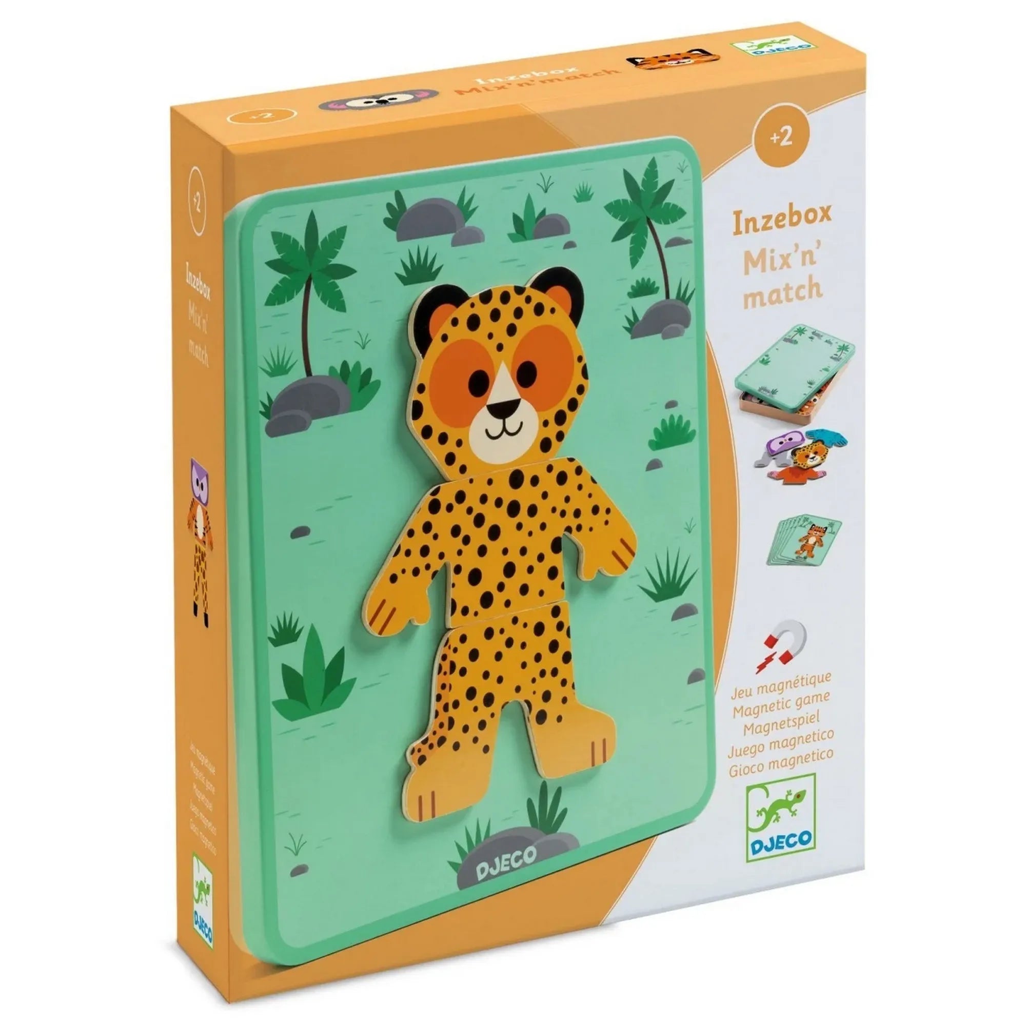 Djeco Állatos mágneses képkirakó – a játék doboza, mágneses képkirakó 2 éves kortól.