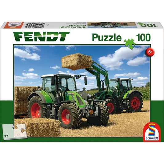 Puzzle Schmidt: Fendt - Fendt 724 Vario, Fendt 716 Vario Stivuitor Frontal Fendt Cargo, 100 darabos