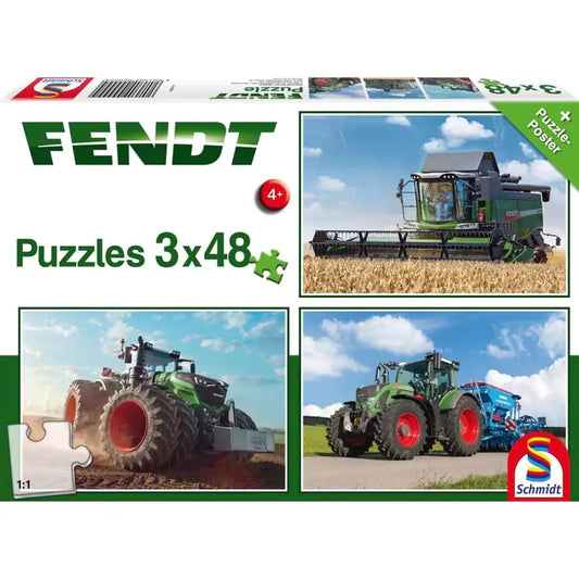 Puzzle Schmidt: Fendt - Fendt, 3 x 48 darab+ Ajándék poszter
