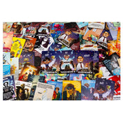 A Hát ez kész! társasjáték sokféle, színes illusztrációjú kártyáinak nagy, szétszórt gyűjteménye.