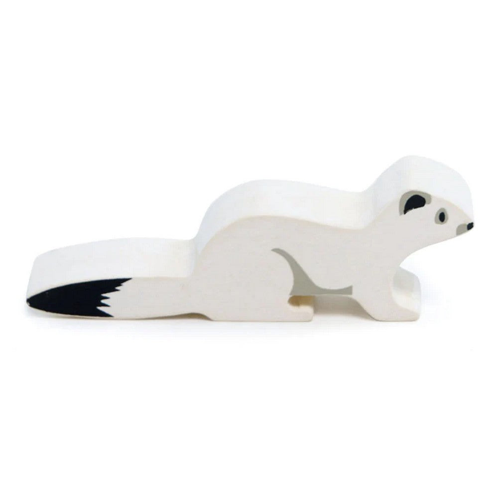 Hermelin figura, prémium fából - White Stoat - TL4845