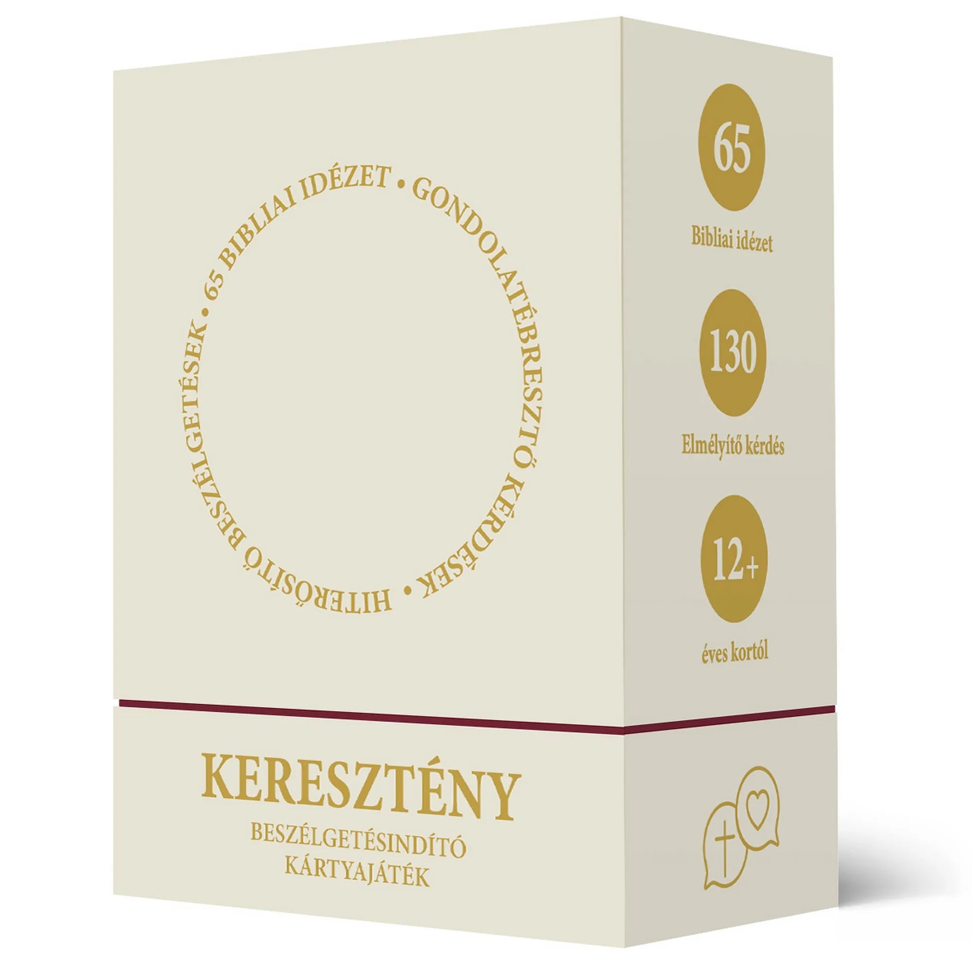 Hiterősítő beszélgetések keresztény kártyajáték doboza 65 bibliai idézettel és 130 kérdéssel
