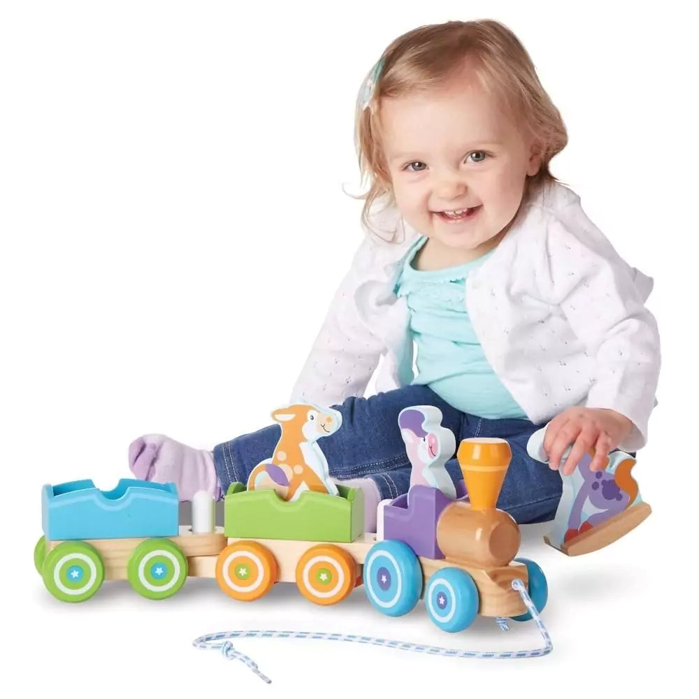 Melissa & Doug Bébi és tipegő fajátékok, Húzható farm vonat