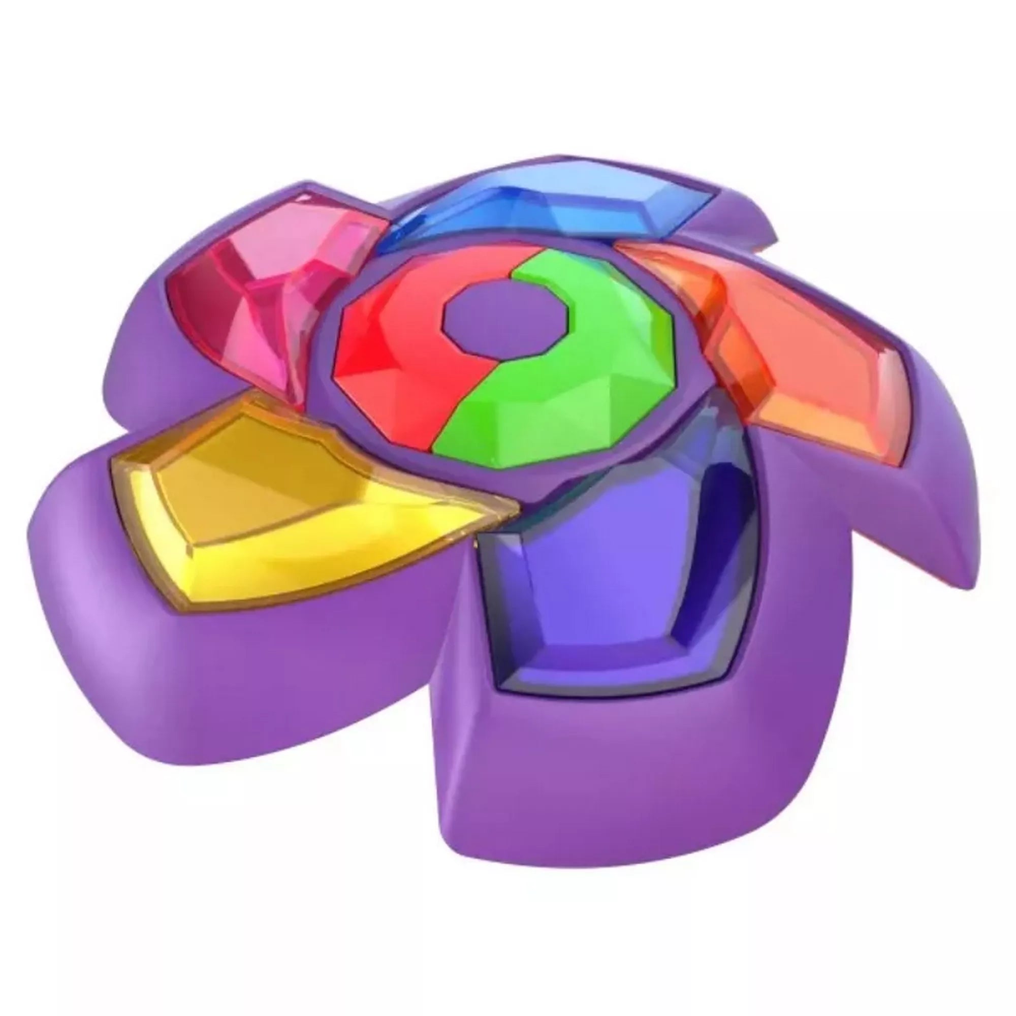 Az Igaz vagy Hamis Extra elektronikus egység döntött nézetben, jól látható színes gombokkal és lila burkolattal.”