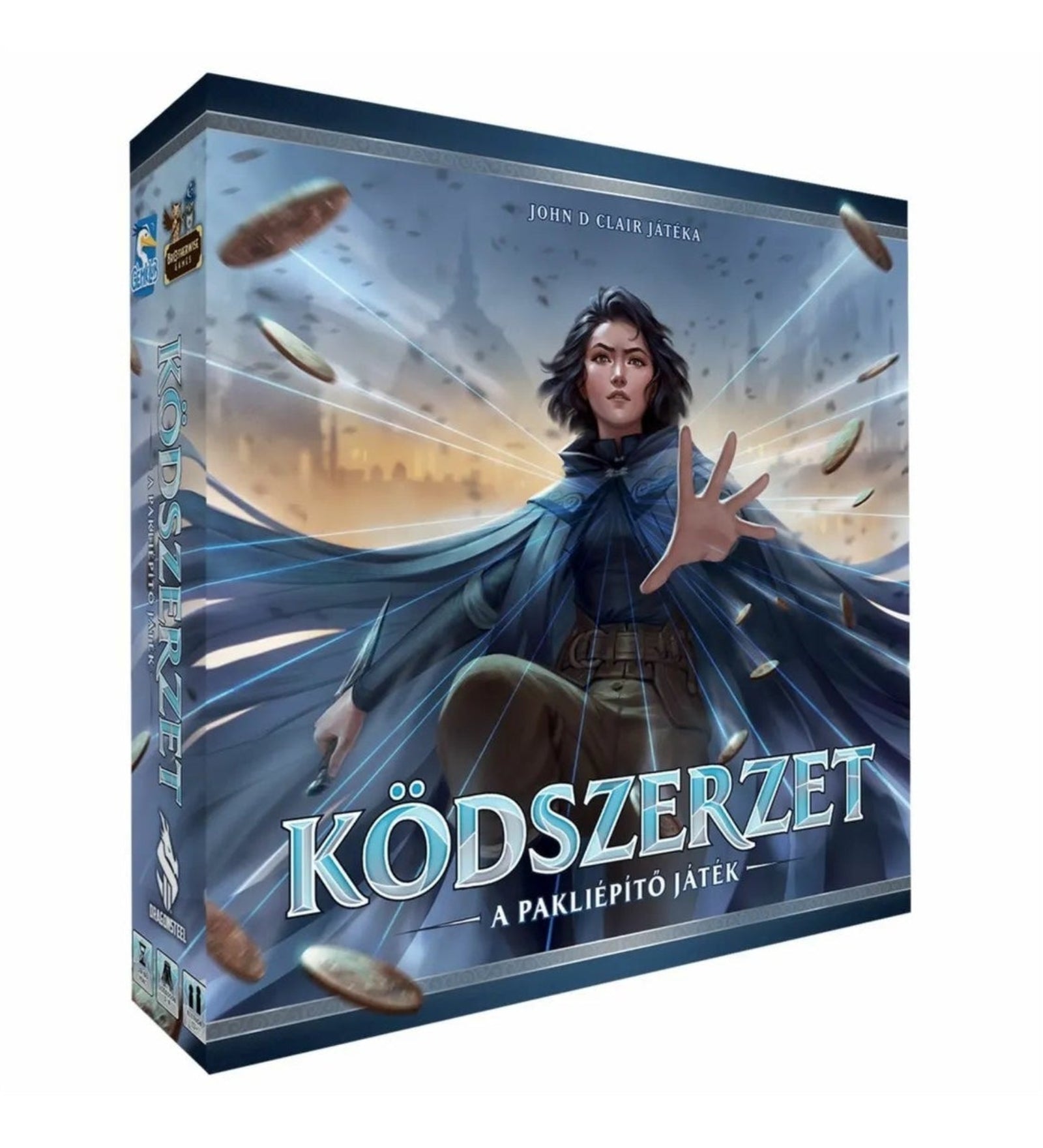 A Ködszerzet – A pakliépítő játék doboza, rajta egy ködszerzet mágikus erőket használó alak látványos illusztrációjával.