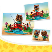 A LEGO Animal Crossing: Timmy és Tommy vidám kirándulása 77059 különböző játéklehetőségeit bemutató összeállítás, ahol Timmy és Tommy horgásznak, virágot tartanak, illetve a piros hídon kalandoznak.