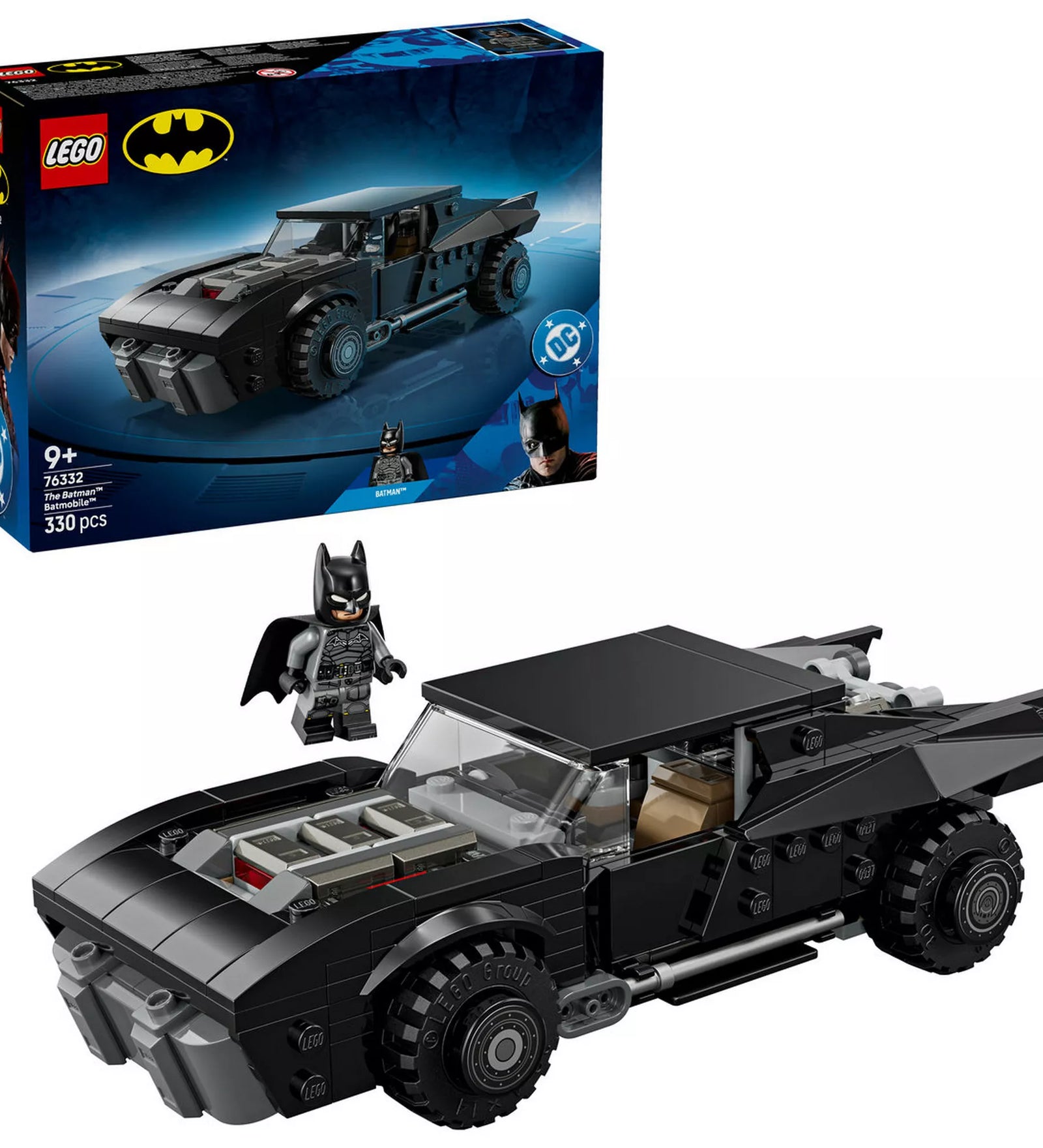 LEGO DC Batman Batmobile 76332 játékkészlet Batmobile autóval és Batman minifigurával, kiállításra és játékra tervezett modell.