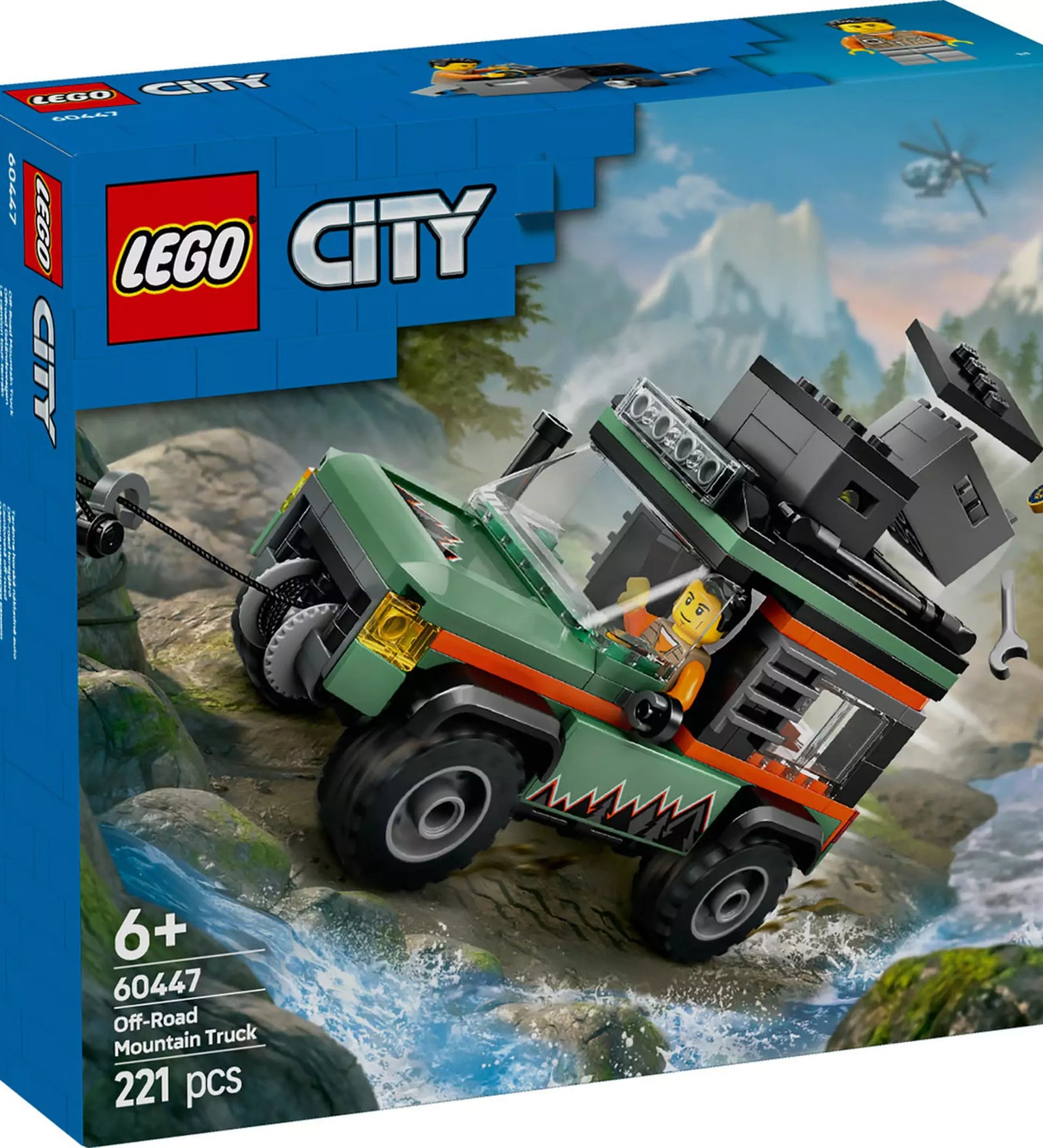 LEGO City 4x4-es off-road terepjáró 60447 - kalandos hegyi felfedező terepjáró csomag, 221 darabból.