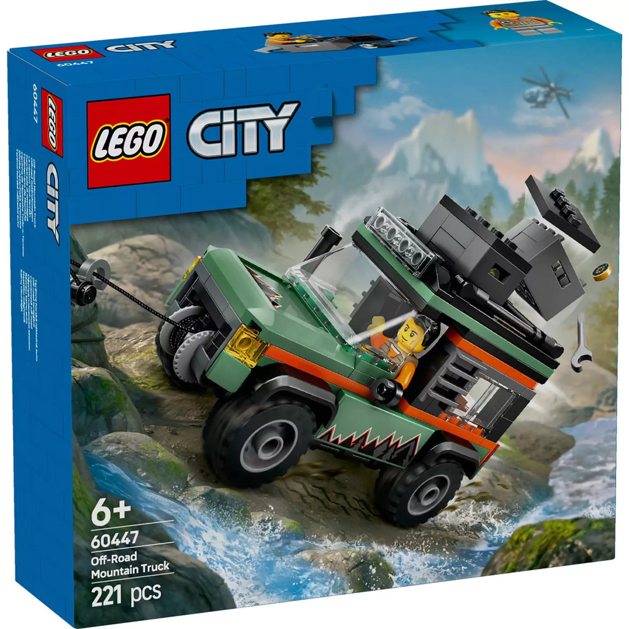 LEGO City 4x4-es off-road terepjáró 60447 - kalandos hegyi felfedező terepjáró csomag, 221 darabból.