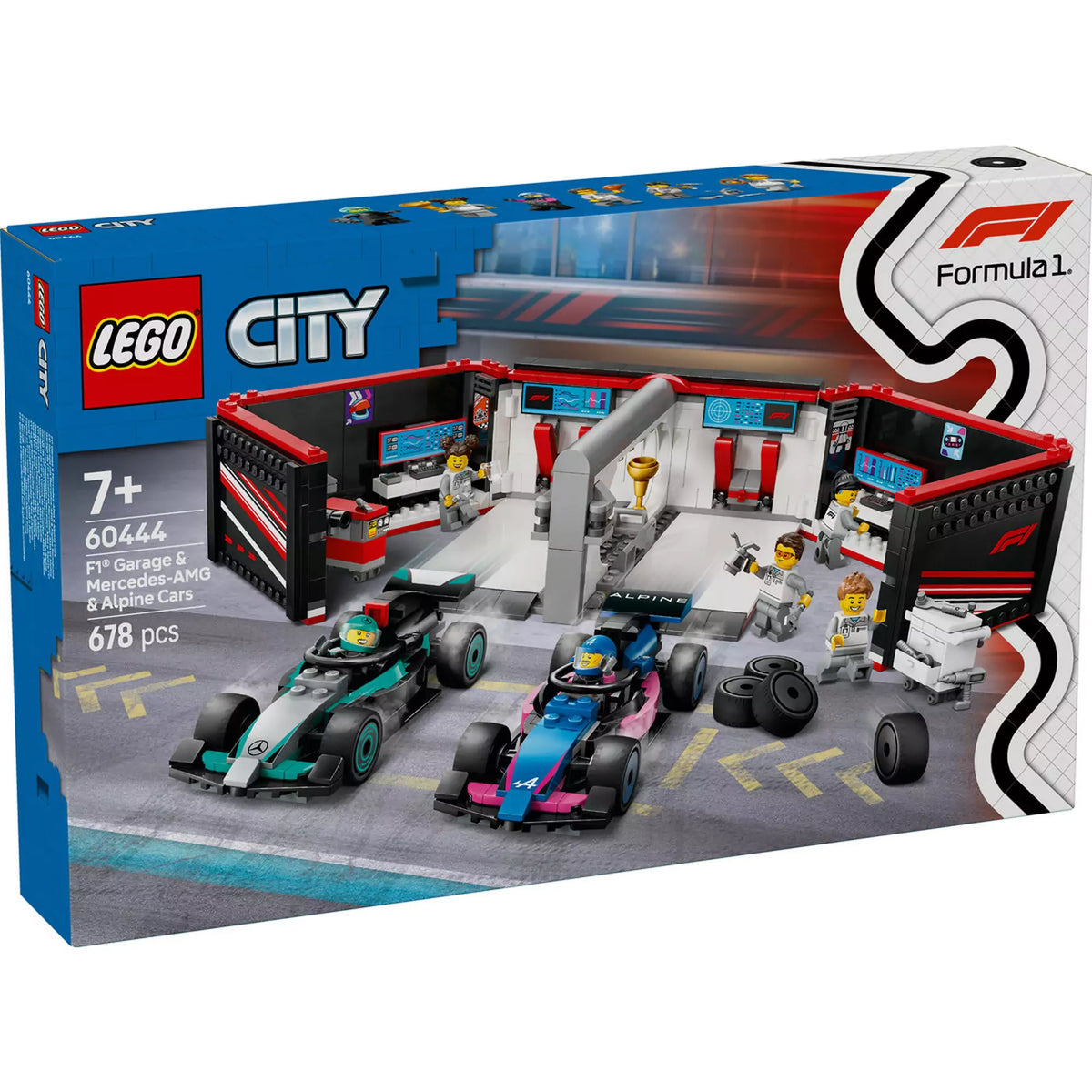 LEGO City: F1 garázs, Mercedes-AMG és Alpine autók 60444, 678 darabos
