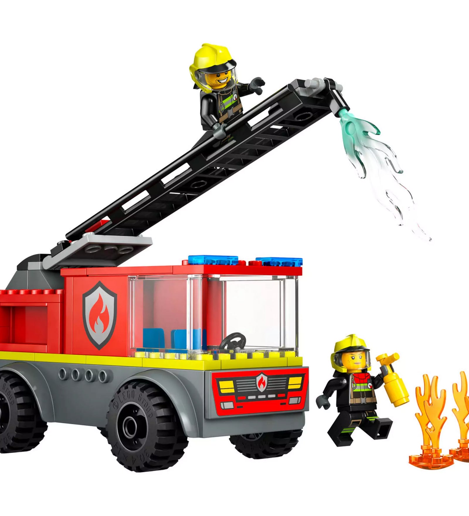 LEGO City Létrás tűzoltóautó 60463 - A tűzoltóautó létrájának emelésével a lángok eloltására készülnek a LEGO tűzoltók.