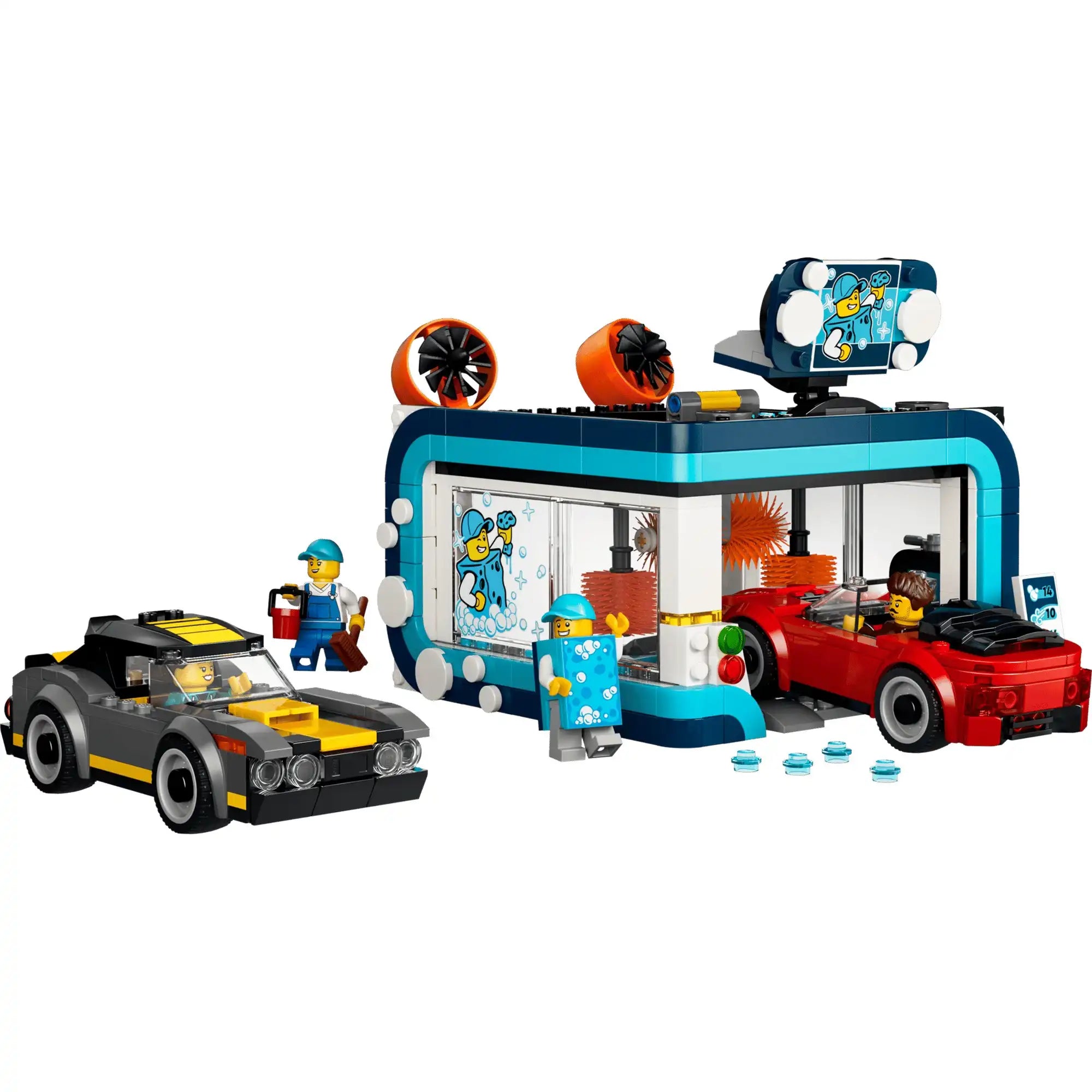 LEGO City Önkiszolgáló autómosó 60497 autómosó épület két autóval és minifigurákkal