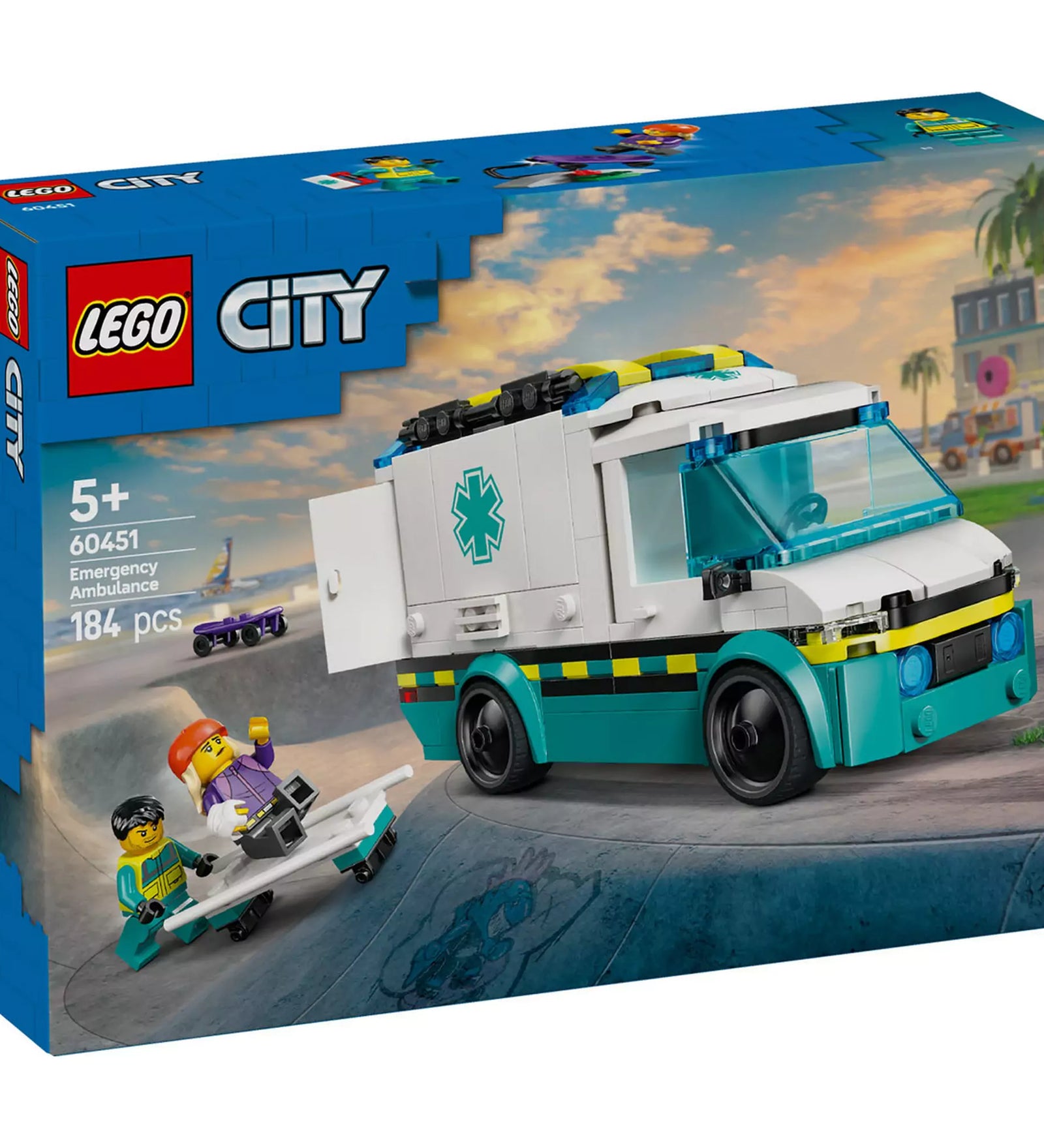 LEGO City Sürgősségi mentőautó 60451 dobozelőlap, mentőautó akcióban.