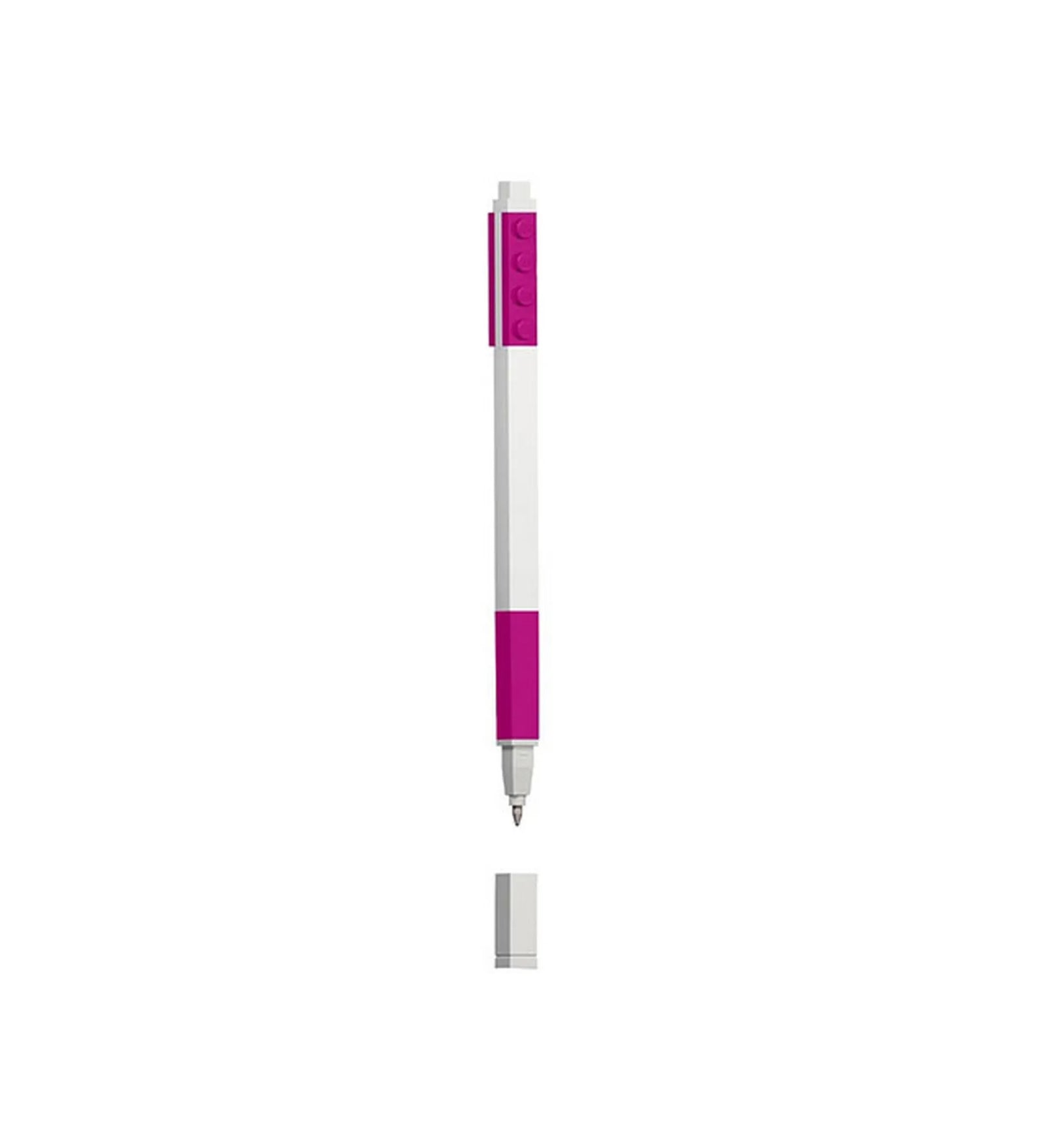 LEGO® zseléstoll lila színben, 0,7 mm-es zselés tollheggyel és LEGO elemekkel kompatibilis felső résszel.