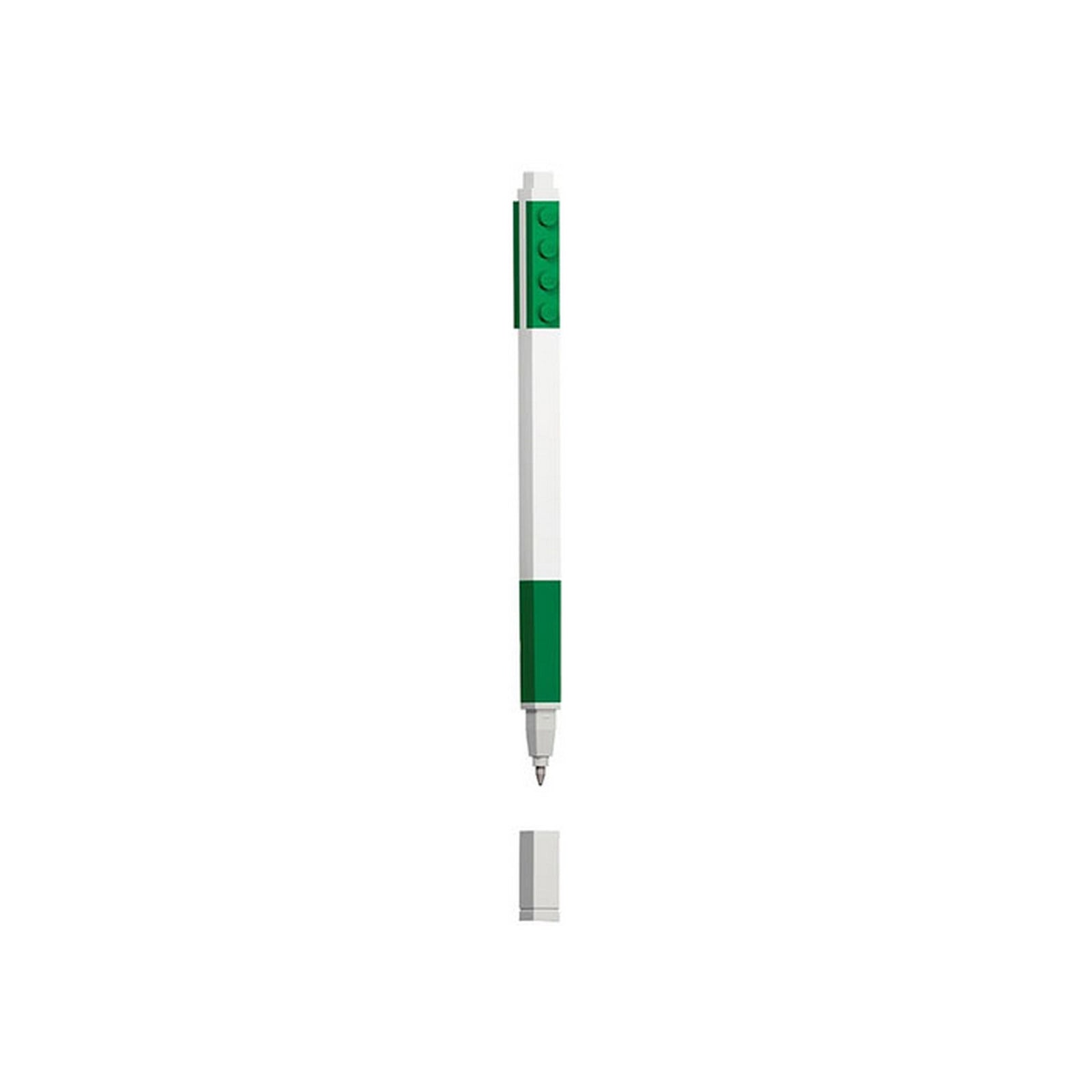 LEGO sötétzöld zselés toll 0,7 mm-es heggyel és LEGO kompatibilis felső résszel.