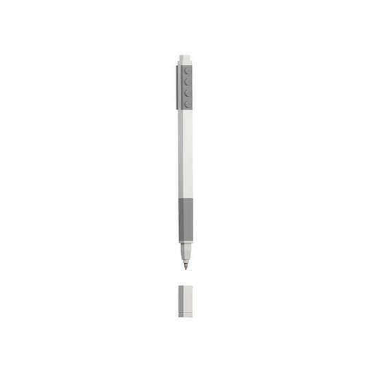 Szürke LEGO® zselés toll 0,7 mm-es heggyel és LEGO kompatibilis felső résszel.