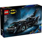 LEGO DC Super Heroes: Mindörökké Batman Batmobile (76304) dobozkép, a legendás fekete Batmobil a ködből előtűnve, 909 elemből építhető modell.