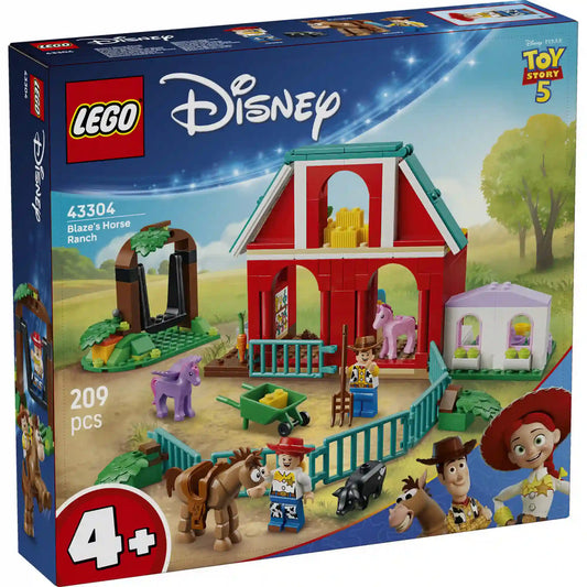 LEGO Disney Toy Story 5 Blaze lovardája (43304) dobozkép elölnézet, 209 darabos készlet, 4+ korosztálynak