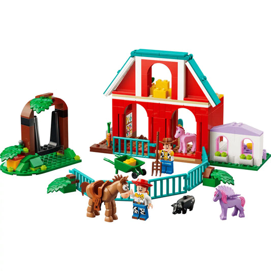 LEGO Toy Story Blaze lovarda teljes összeállítás, istálló, karám, hinta és állatok részletesen bemutatva