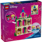 LEGO Disney Mini Belle & Tiana kastéllyal (43291) – a doboz hátoldala, játéklehetőségek és variálható elemek bemutatása.