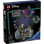 LEGO Disney Sally virágcserepe (43288) készlet hátoldali dobozképe, amely bemutatja a kinyitható virágcserepet, a rejtett belső szobát, Sally minifigurát és a dekoratív virágmodellt.