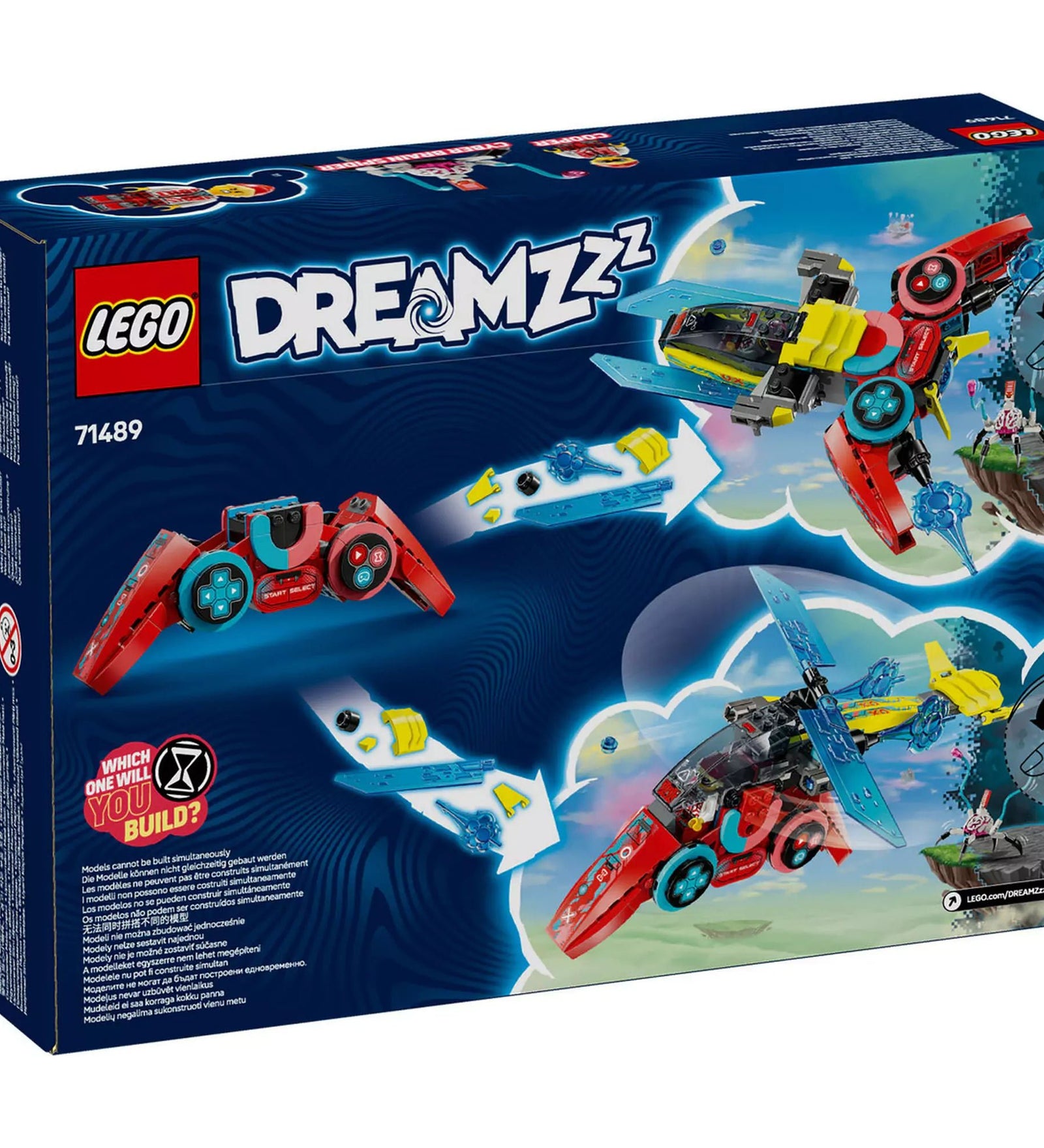 LEGO DREAMZzz Cooper játékkonzol repülője 71489 hátoldali dobozkép: Átalakítható játékkonzol helikopterré vagy vadászgéppé – fedezd fel a kreativitás határait!