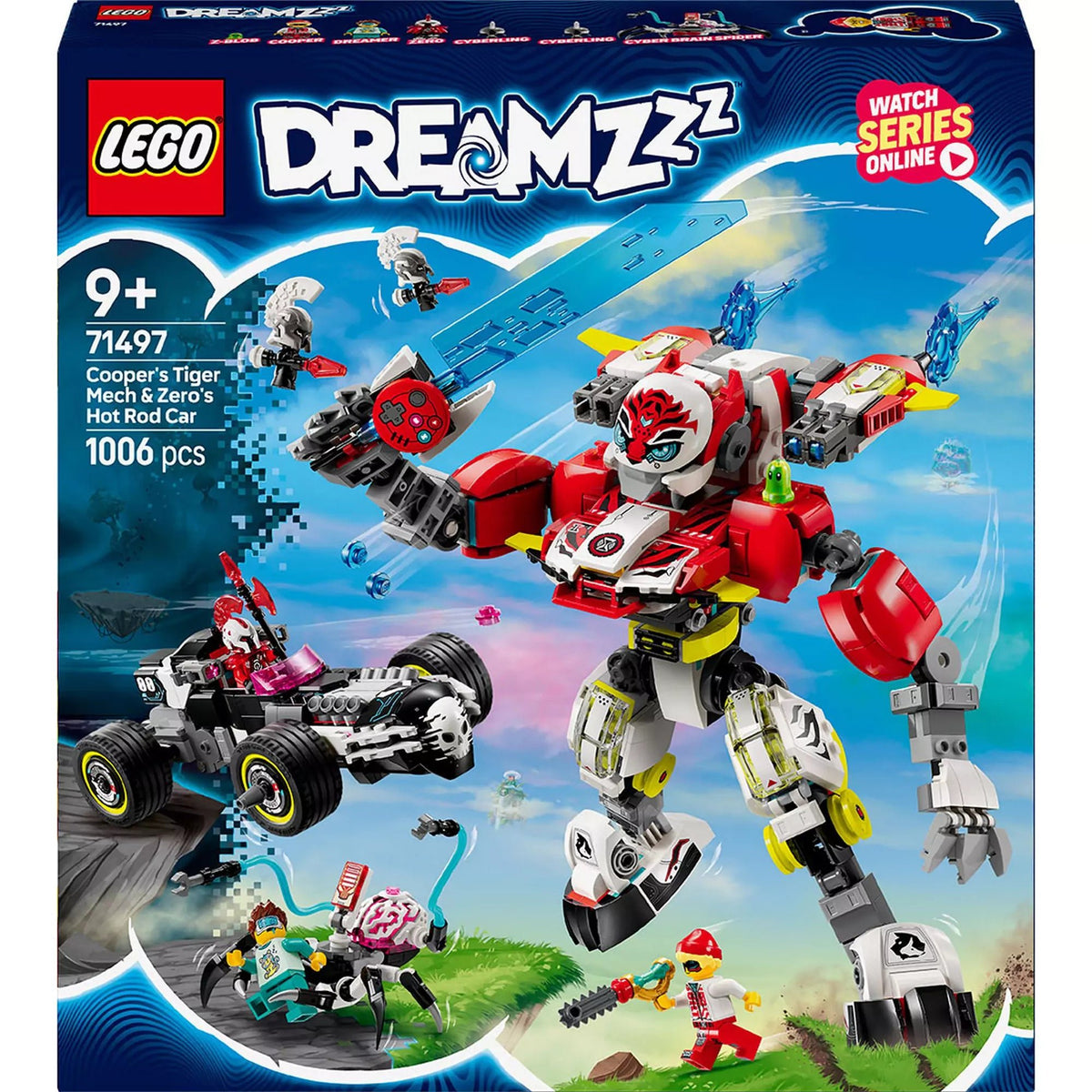 LEGO DREAMZzz Cooper tigrisrobotja és Zero hot rod autója 71497 1006 darabos