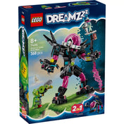 LEGO DREAMZzz: Mateo a kiberagyrobot ellen (71495) doboz, rajta a megépített robot és Mateo figura akció közben.