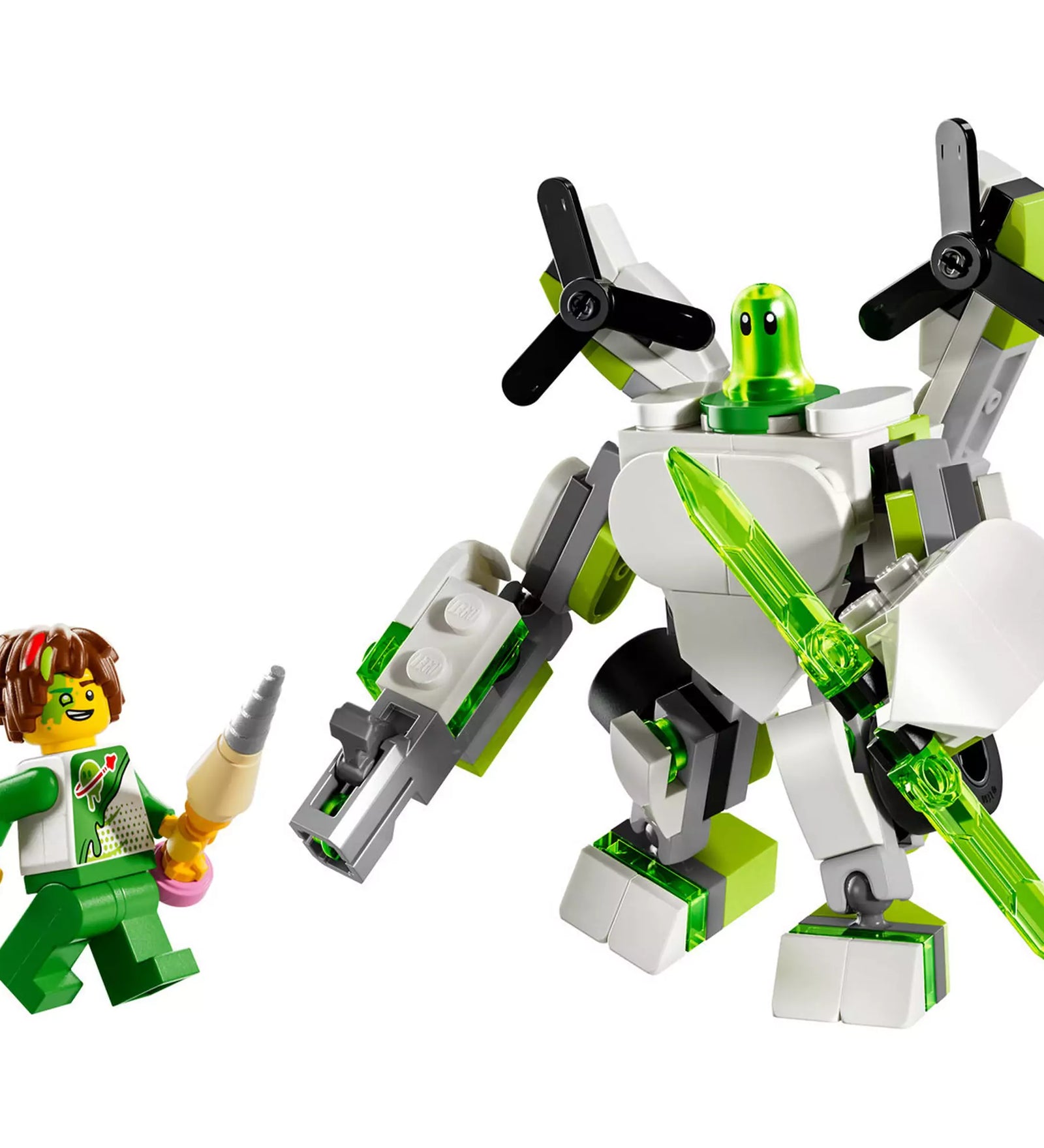 LEGO DREAMZzz Z-Blob robot és járműves kalandjai 71487 – Z-Blob robotpáncél és Mateo minifigura akcióra készen.