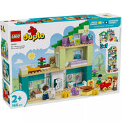 LEGO® DUPLO® Modern családi ház 3 az 1-ben figurákkal (10470) készlet dobozának eleje, színes babaház modellel, családi figurákkal és 3 az 1-ben építési lehetőséggel