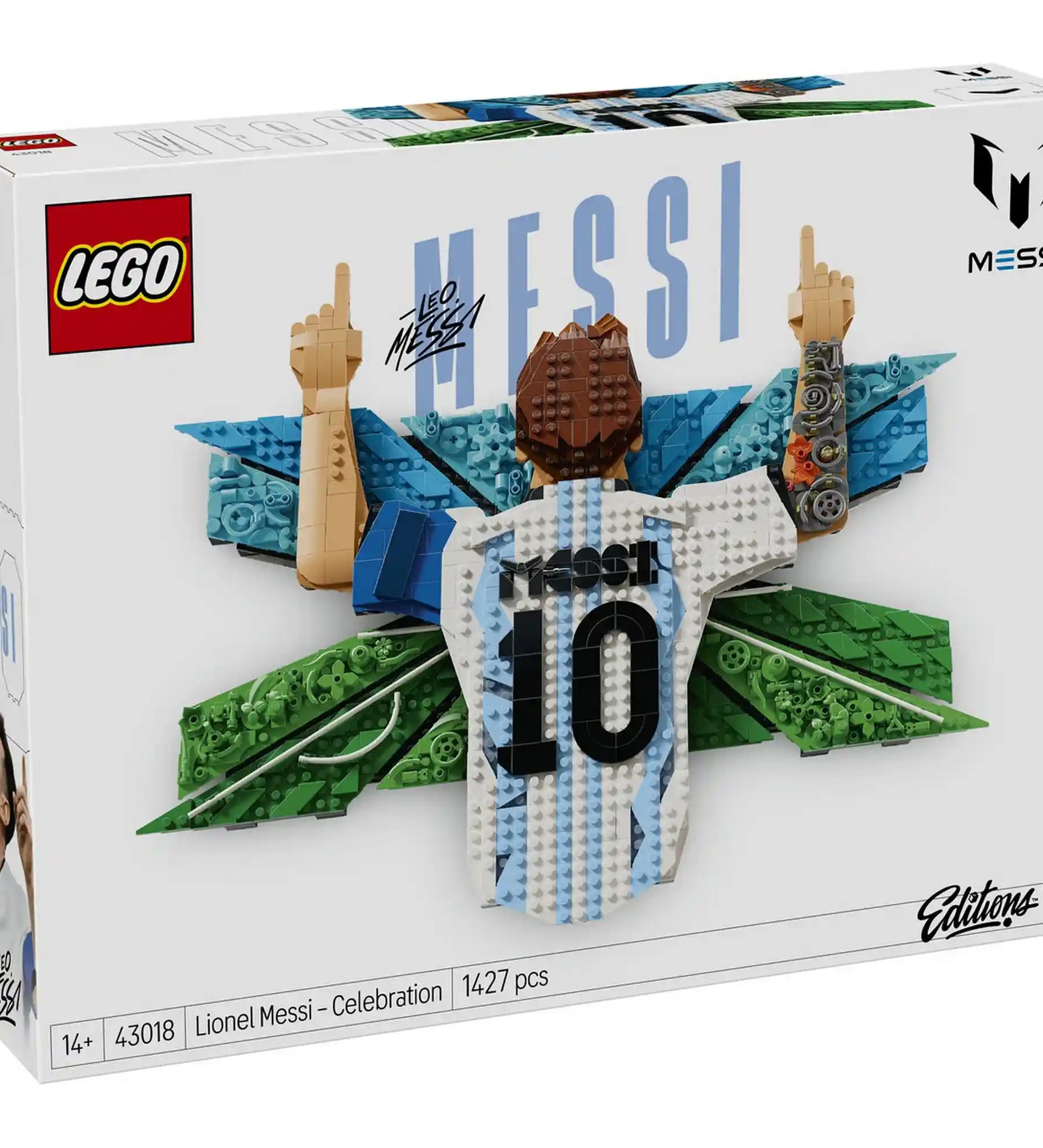 Hátoldali dobozkép

Alt szöveg: LEGO Lionel Messi – Gólöröm (43018) hátoldali dobozkép, amely a kész falra szerelhető alkotást mutatja, valamint egy enteriőrképet, ahol a modell dekorációként díszíti a szobát.