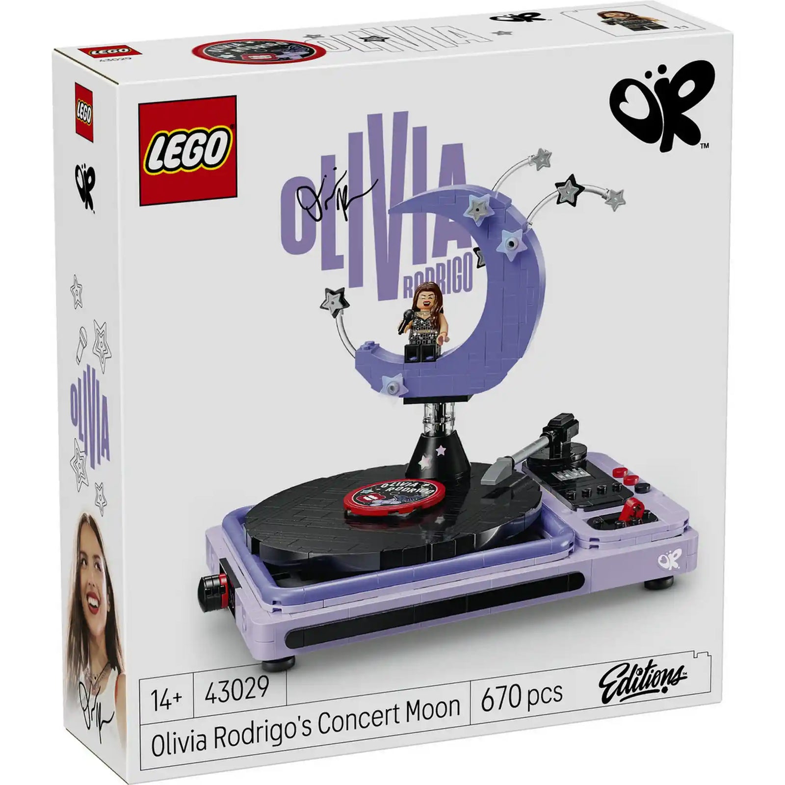 LEGO Editions Olivia Rodrigo koncert Holdja 43029, 670 darabos készlet doboza