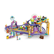 LEGO Friends: Hableányos hullámvasút 42703, 864 darabos készlet teljes megépített modellje hullámvasút pályával, hableányos színpaddal, korallokkal és vidámparki kiegészítőkkel.