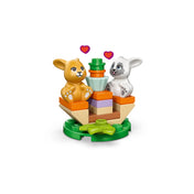 LEGO Friends játék nyuszik répás muffinnal és kiegészítőkkel, gondoskodó állatos szerepjátékhoz