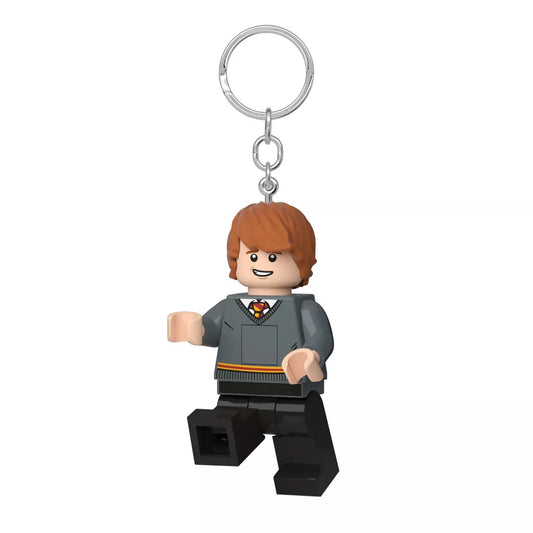 LEGO Ron Weasley kulcstartó beépített LED-lámpával, fehér háttéren