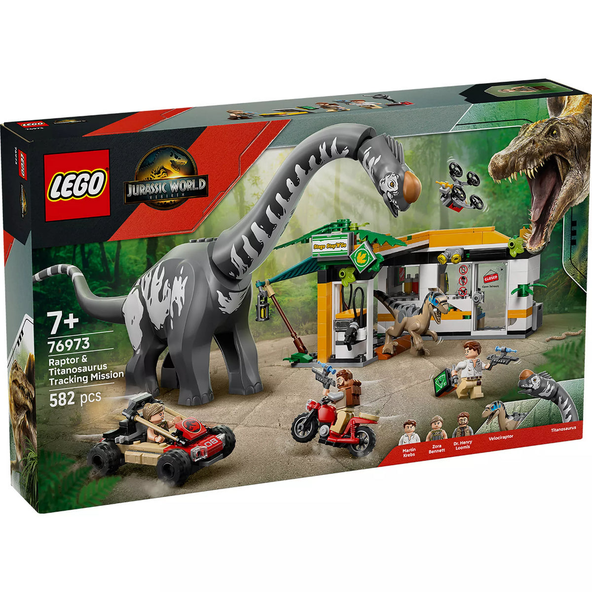 LEGO Jurassic World: A raptor és a Titanosaurus keresése 76973, 582 darabos