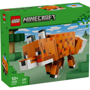 LEGO Minecraft: A róka 21588 dobozképe, megépíthető Minecraft róka figurával