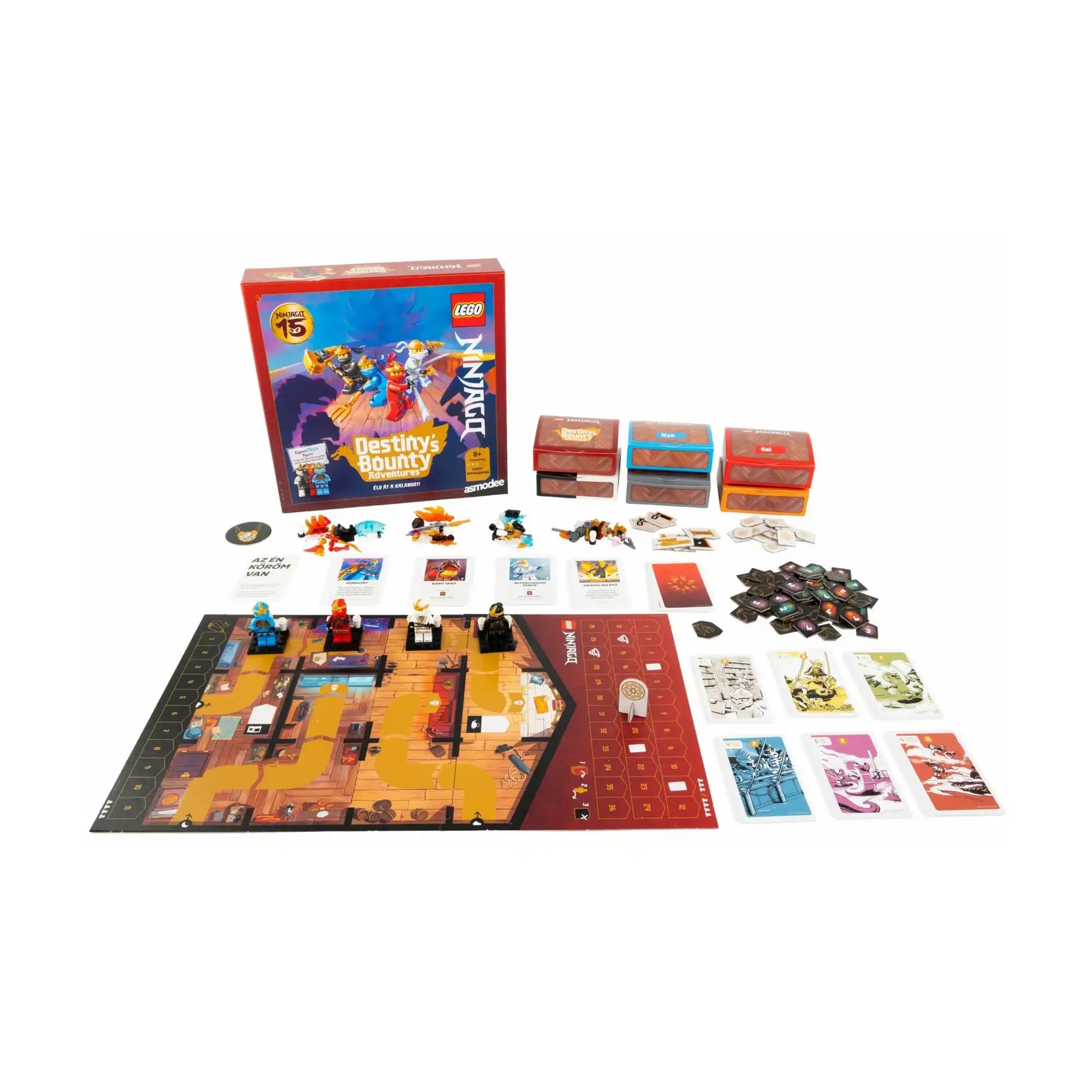 LEGO NINJAGO Destiny's Bounty Adventures magyar társasjáték teljes tartalma.