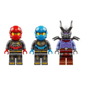 LEGO NINJAGO 71870 készlet minifigurái: Kai, Nya és egy Oni harcos részletgazdag páncélzatban és egyedi arckifejezésekkel.