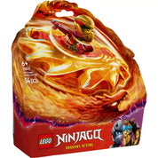 A LEGO Ninjago Kai sárkány Spinjitzu pörgettyűje (71823) lenyűgöző csomagolása, amely izgalmas játékélményt ígér.