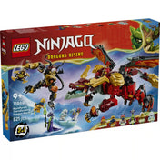 LEGO NINJAGO Dragons Rising Wyldfyre átalakuló sárkányrobotja 71868 készlet dobozképe a 2 az 1-ben 