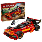 LEGO NINJAGO X-1 Nindzsa csatagép 71867 készlet látványos vörös versenyautóval, Cryptor tábornok minifigurájával és jubileumi dobozképpel.
