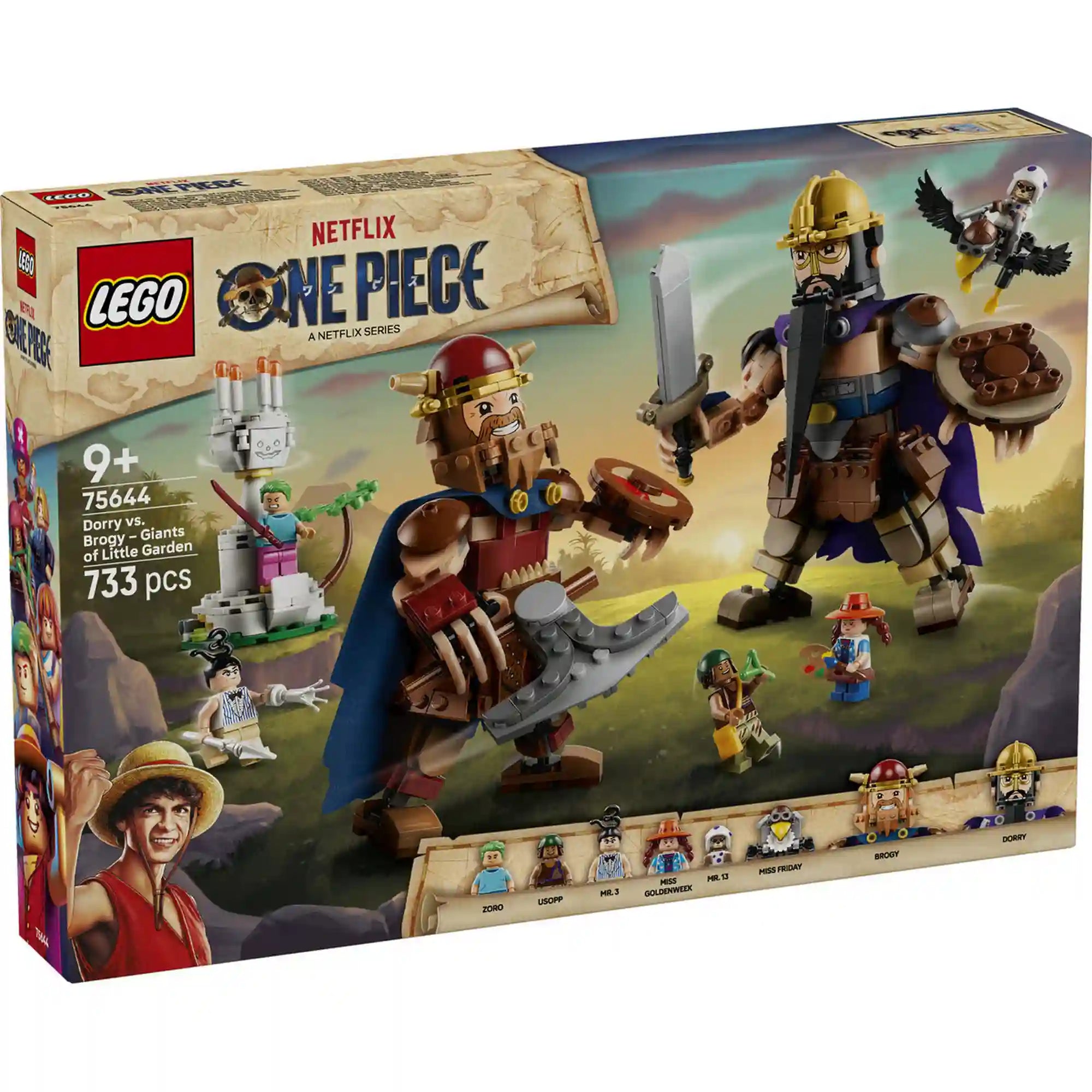 LEGO ONE PIECE: Dorry vs. Brogy – A Kicsi Kert óriásai 75644, 733 darabos építőkészlet doboza.