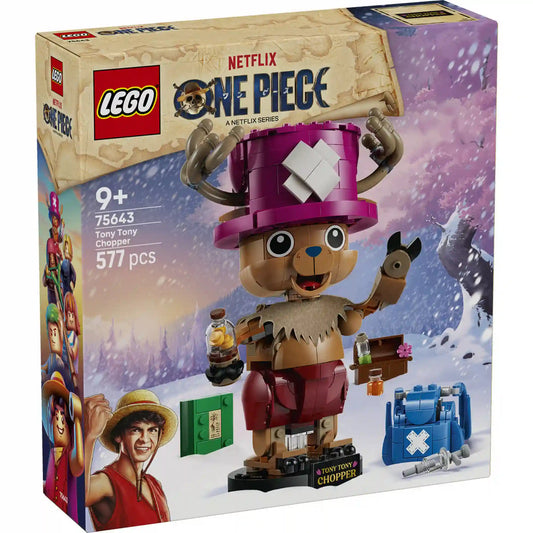 LEGO ONE PIECE Tony Tony Chopper 75643, 577 darabos építőkészlet doboza.