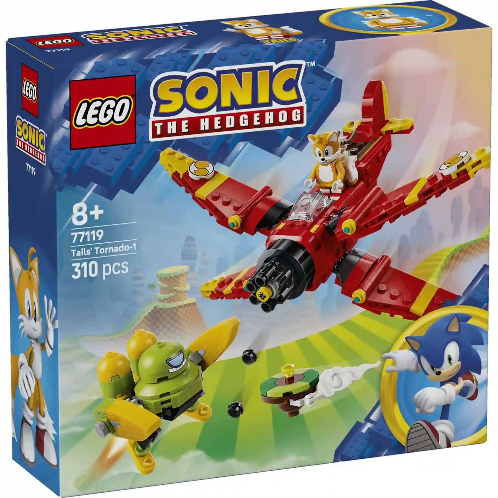 LEGO Sonic the Hedgehog Tails Tornado-1 repülője 77119 készlet doboza.