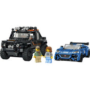 Termék tartalma: LEGO Jaguar Project 7 sportautó és Land Rover Defender Classic terepjáró két sofőr minifigurával.