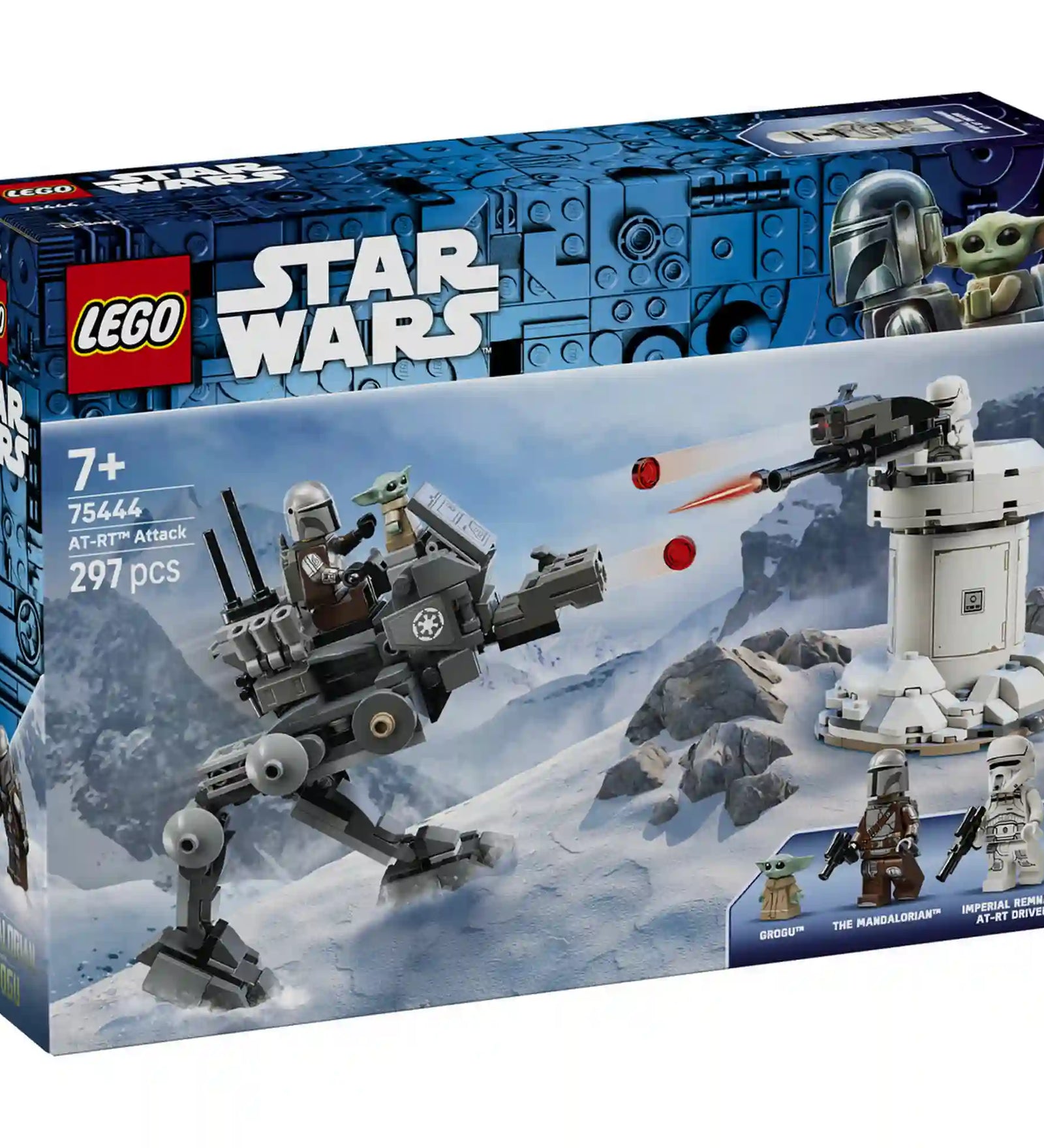 LEGO Star Wars AT-RT támadás 75444 doboz elölnézetből, 297 darabos készlet jelöléssel