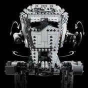 LEGO Star Wars: AT-ST lépegető (75417) mozgatható fej és fegyverek funkciója, közelről bemutatva.