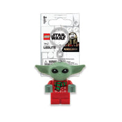 LEGO Star Wars Grogu – Baby Yoda LED-es brelok csomagolásban, Mandalorian tematikájú háttérrel és LEDLITE felirattal.