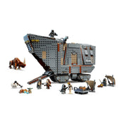 A LEGO Star Wars: Offworld homokkúszó és Mudhorn 75453 megépített homokkúszója, a Mudhorn és a kiegészítő figurák.